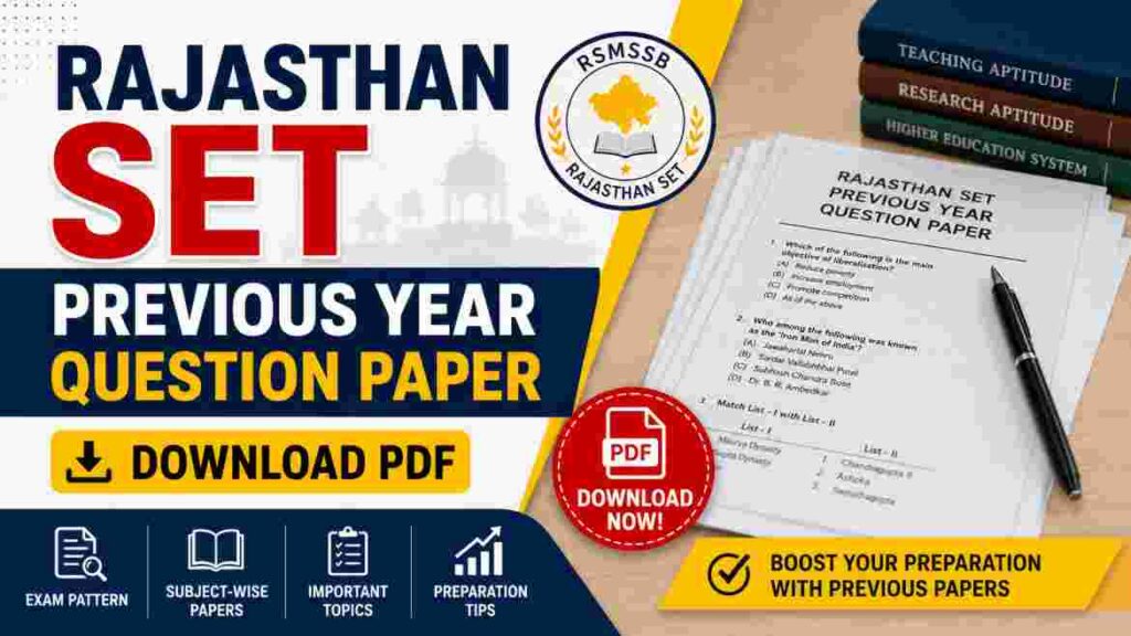Rajasthan SET Previous Year Question Paper