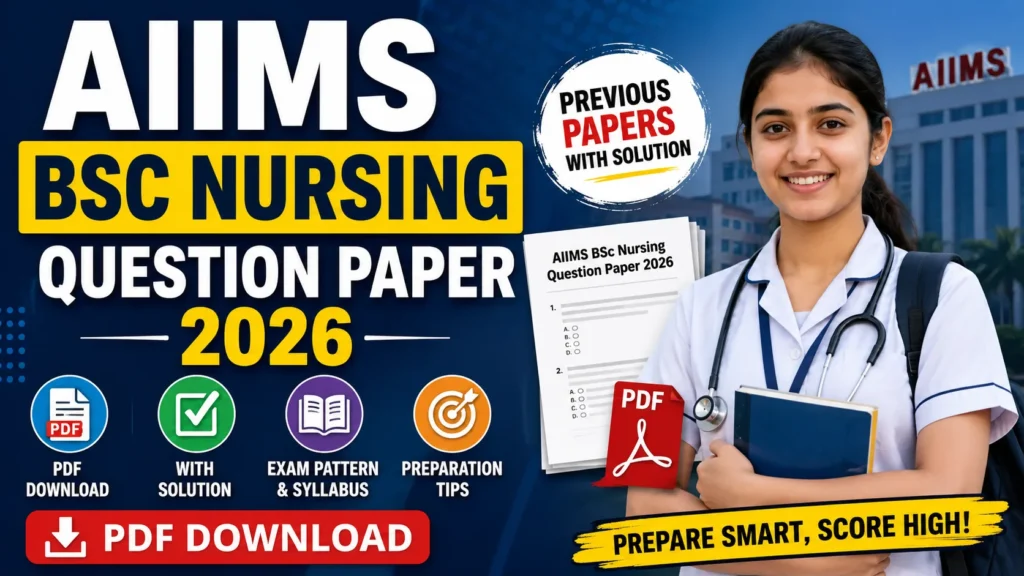AIIMS BSc Nursing Question Paper 2026 PDF Download