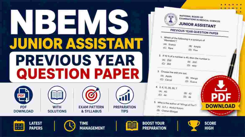 NBEMS Junior Assistant Previous Year Question Paper