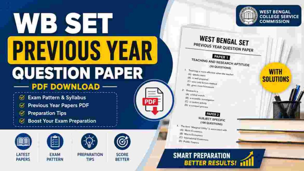WB SET Previous Year Question Paper – PDF Download