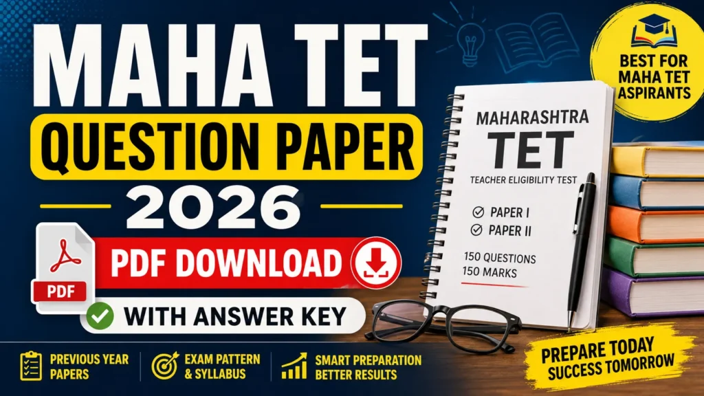 MAHA TET Question Paper 2026