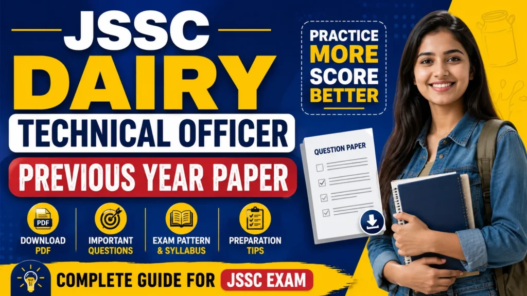 JSSC Dairy Technical Officer Previous Year Paper: Download PDF