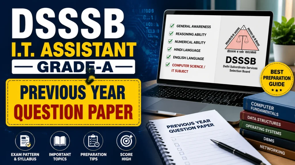 DSSSB I.T. Assistant Grade-A Previous Year Question Paper – Download PDF