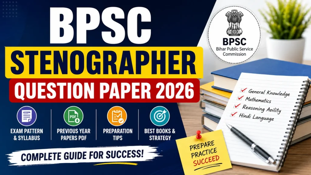 BPSC Stenographer Question Paper 2026