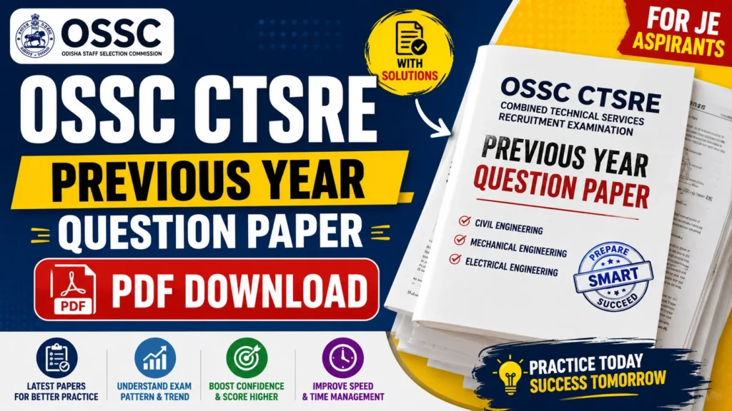 OSSC CTSRE Previous Year Question Paper PDF Download