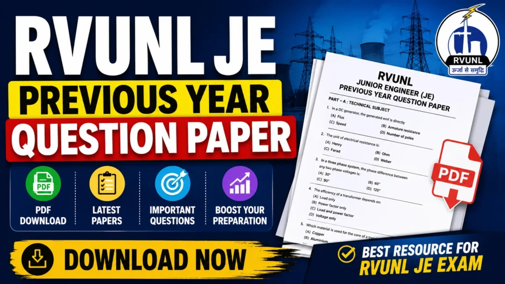 RVUNL JE Previous Year Question Paper PDF Download