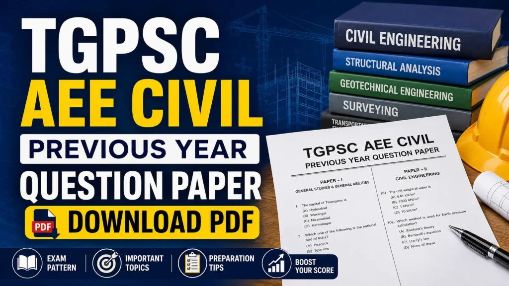 TGPSC AEE Civil Previous Year Question Paper: Download PDF