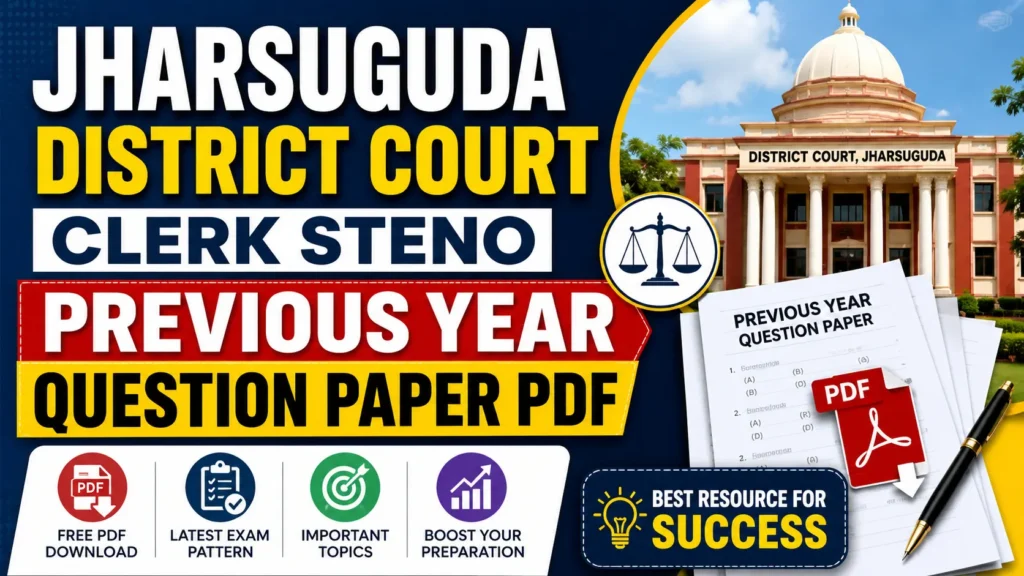 Jharsuguda District Court Clerk Steno Previous Year Question Paper PDF – Download