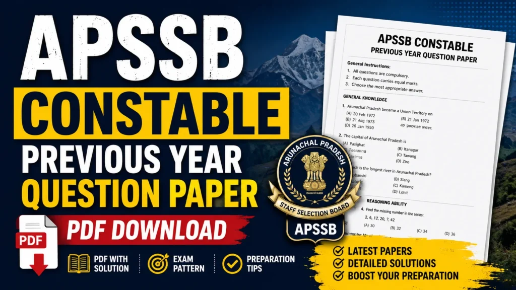 APSSB Constable Previous Year Question Paper PDF Download
