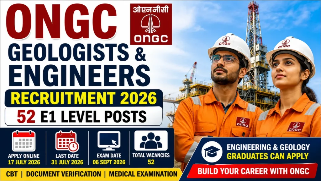 ONGC Geologists and Engineers Recruitment 2026