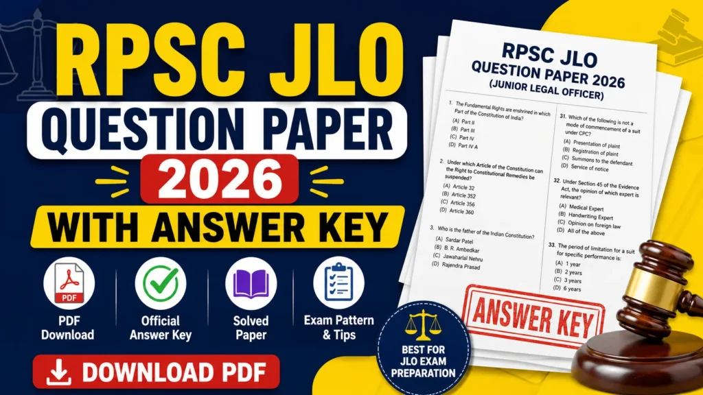 RPSC JLO Question Paper 2026