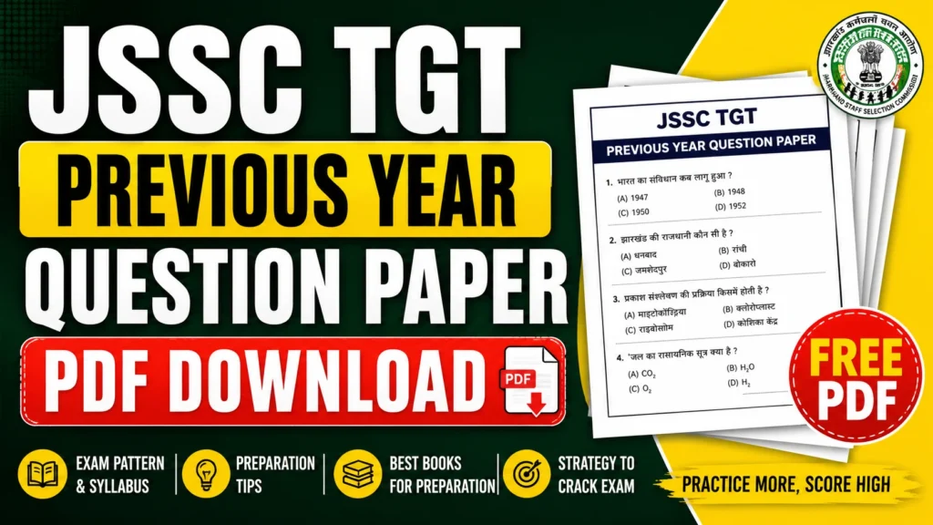 JSSC TGT Previous Year Question Paper PDF Download