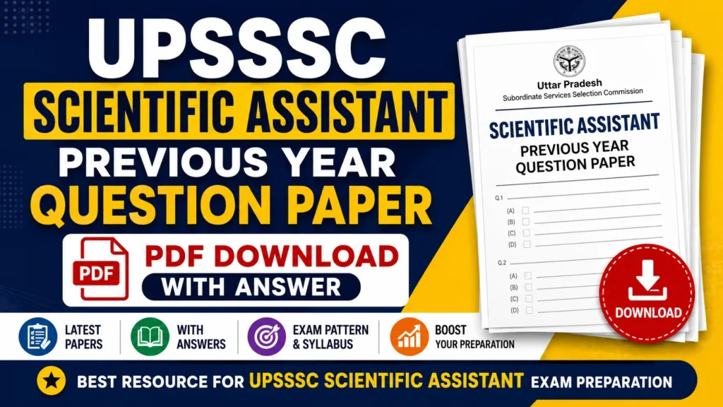 UPSSSC Scientific Assistant Previous Year Question Paper PDF Download