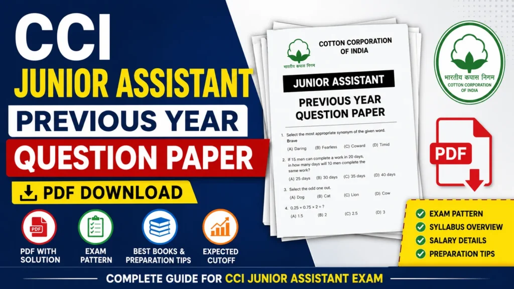 CCI Junior Assistant Previous Year Question Paper