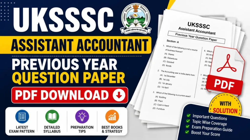 UKSSSC Assistant Accountant Previous Year Question Paper