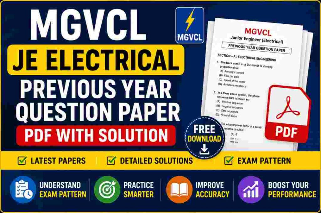 MGVCL JE Electrical Previous Year Question Paper