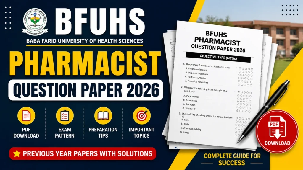 BFUHS Pharmacist Question Paper 2026