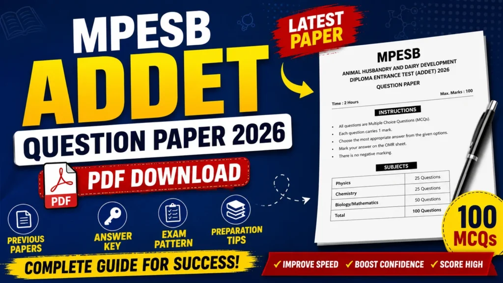 MPESB ADDET Question Paper 2026