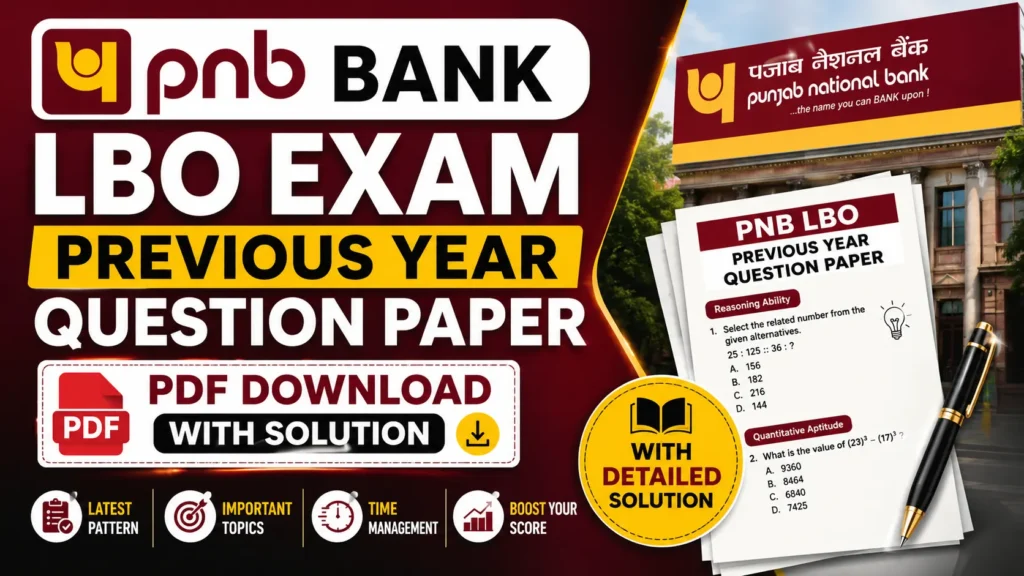 PNB Bank LBO Previous Year Question Paper