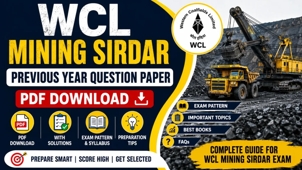 WCL Mining Sirdar Previous Year Question Paper