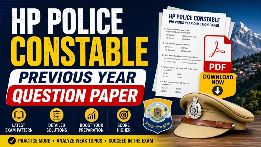 HP Police Constable Previous Year Question Paper