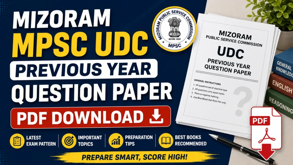 Mizoram MPSC UDC Previous Year Question Paper