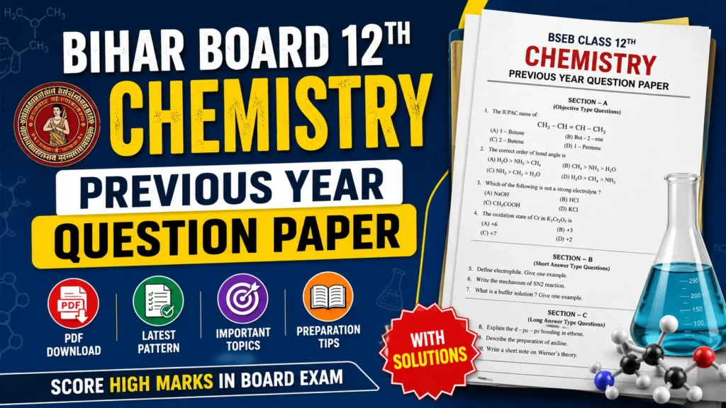 Bihar Board Previous Year Question Paper 12th Chemistry
