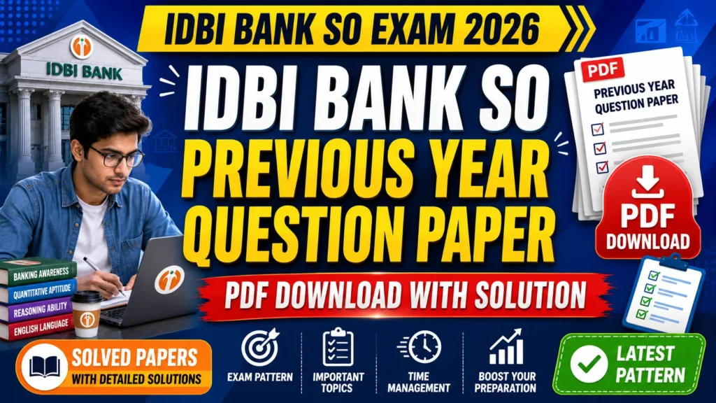 IDBI Bank SO Previous Year Question Paper