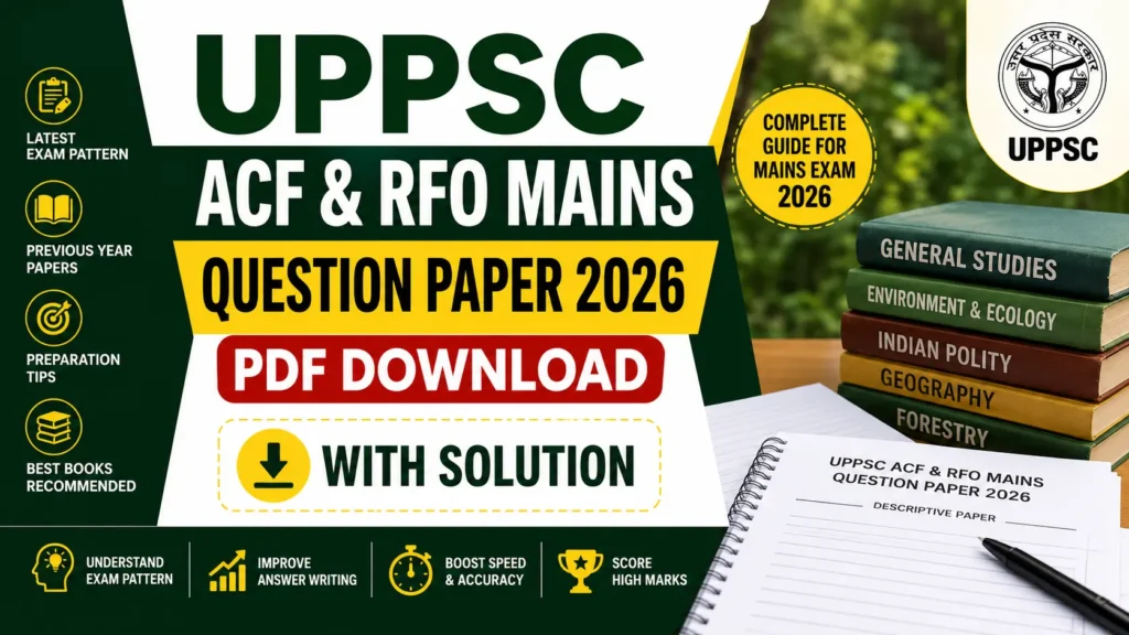 UPPSC ACF and RFO Mains Question Paper 2026