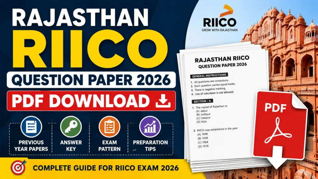 Rajasthan RIICO Question Paper 2026