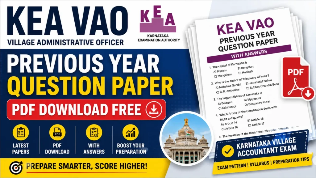 KEA VAO Previous Year Question Paper