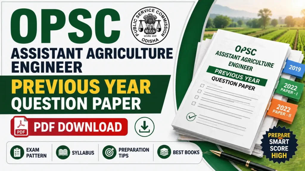 OPSC Assistant Agriculture Engineer Previous Year Question Paper – PDF Download