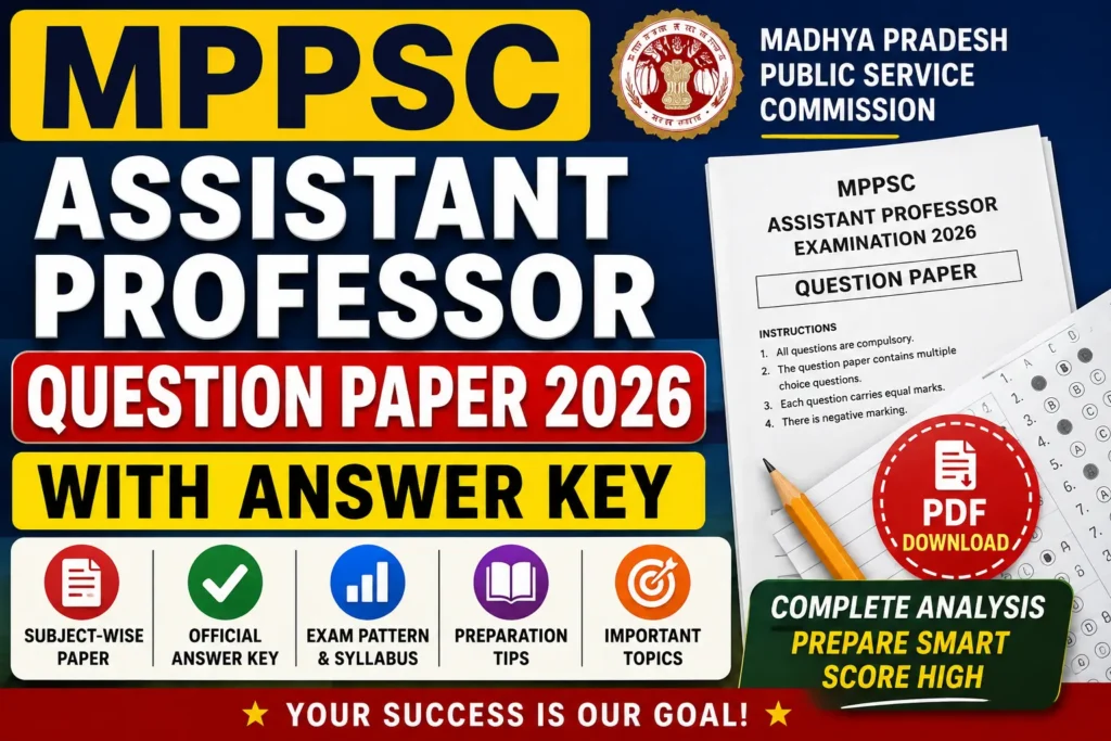 MPPSC Assistant Professor Question Paper 2026