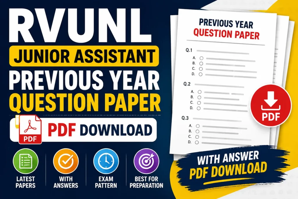 RVUNL Junior Assistant Previous Year Question Paper PDF Download