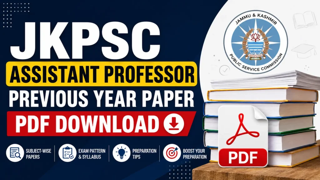 JKPSC Assistant Professor Previous Year Paper