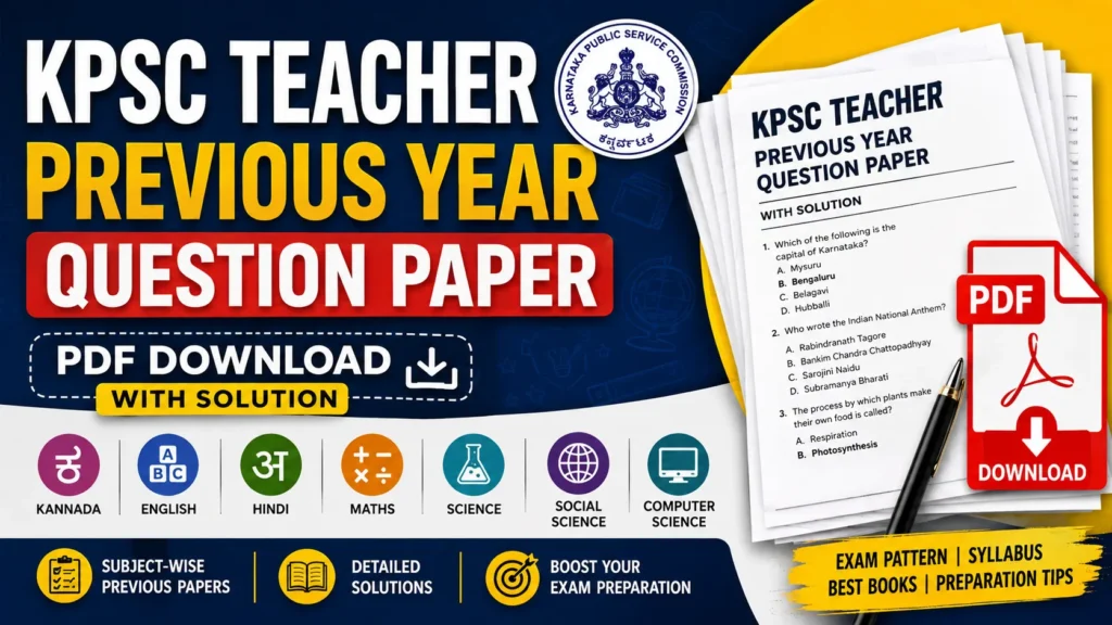 KPSC Teacher Previous Year Question Paper