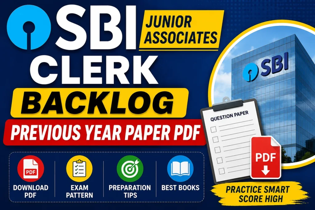 SBI Junior Associates Clerk Backlog Previous Year Paper