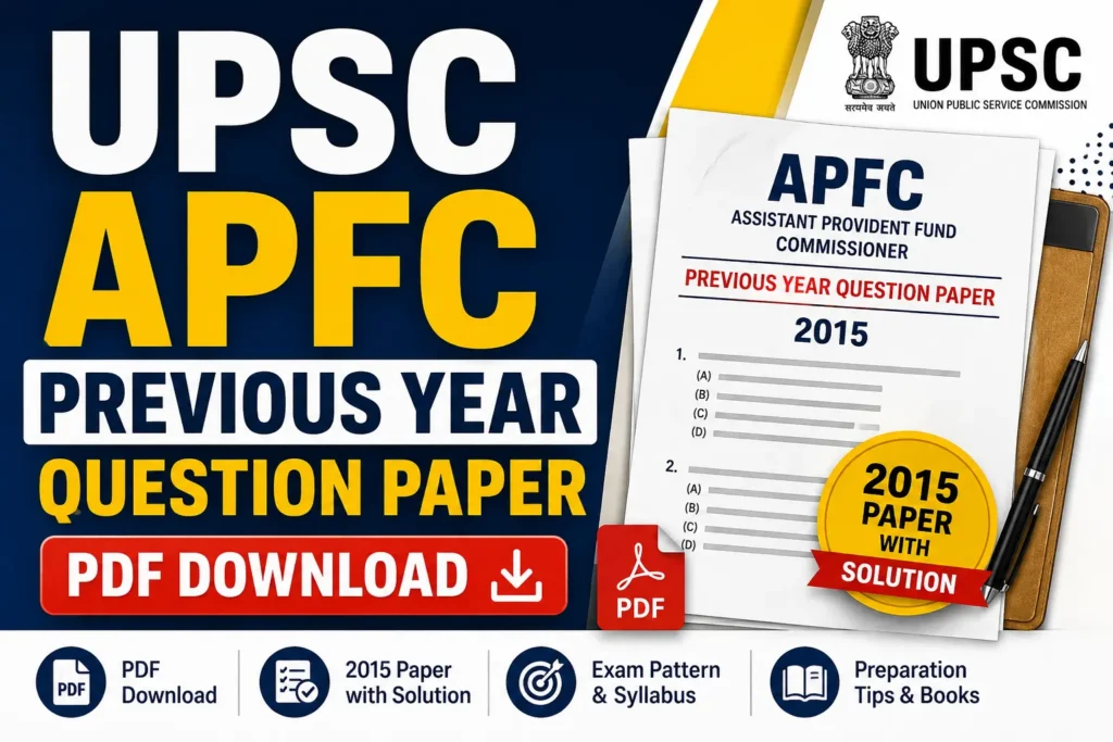 UPSC APFC Previous Year Question Paper