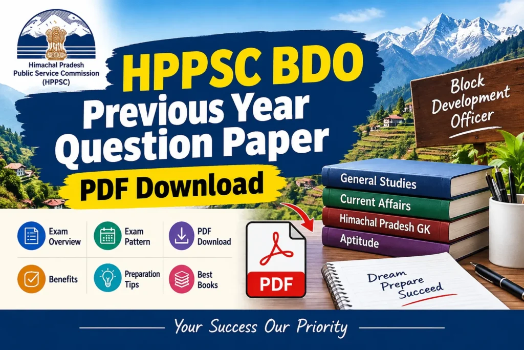 HPPSC BDO Previous Year Question Paper – PDF Download