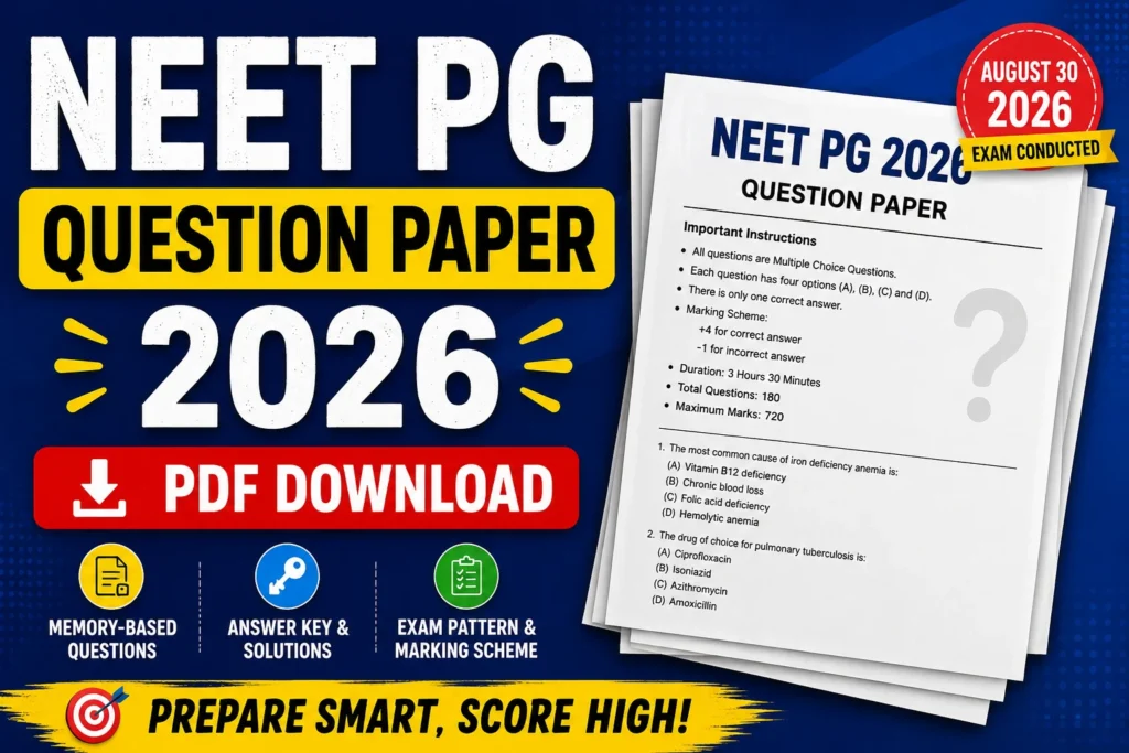 NEET PG Question Paper 2026