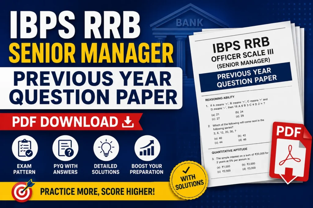 IBPS RRB Senior Manager Previous Year Question Paper