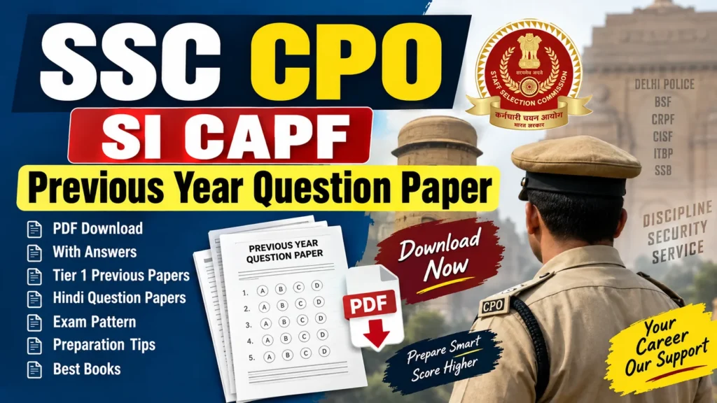 SSC CPO SI CAPF Previous Year Question Paper