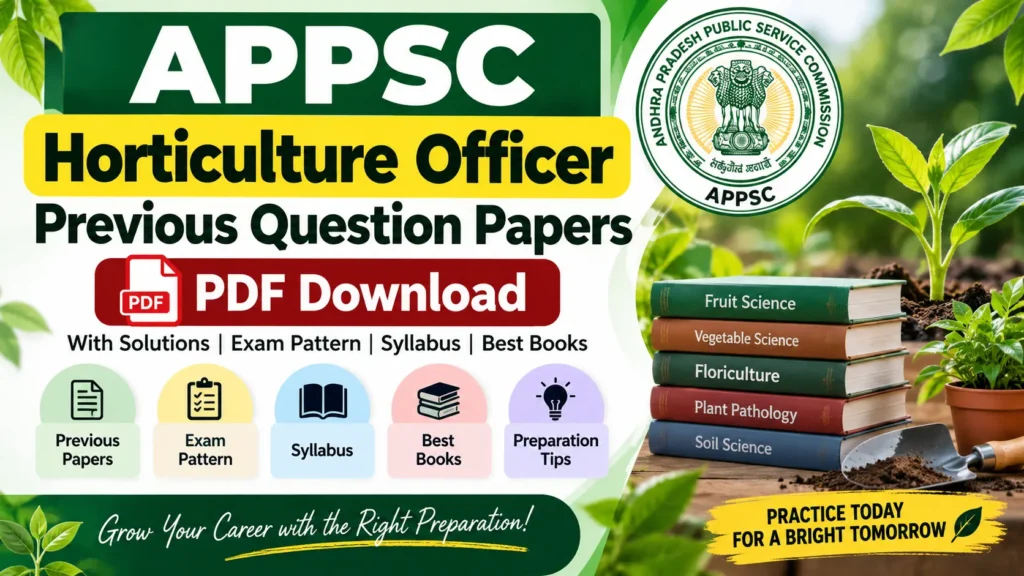 APPSC Horticulture Officer Previous Question Papers